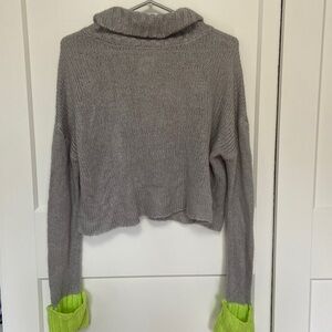 John & Jenn cropped grey size small sweater